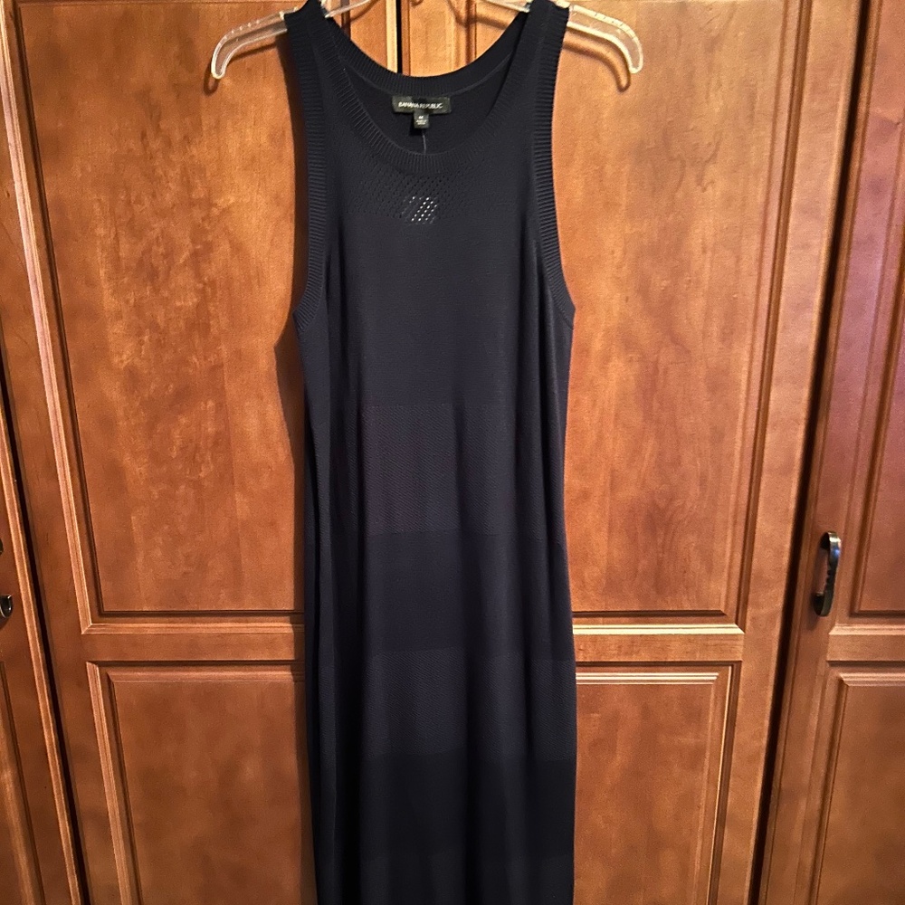 NEW Banana Republic Blue Knit MIDI Dress Size M